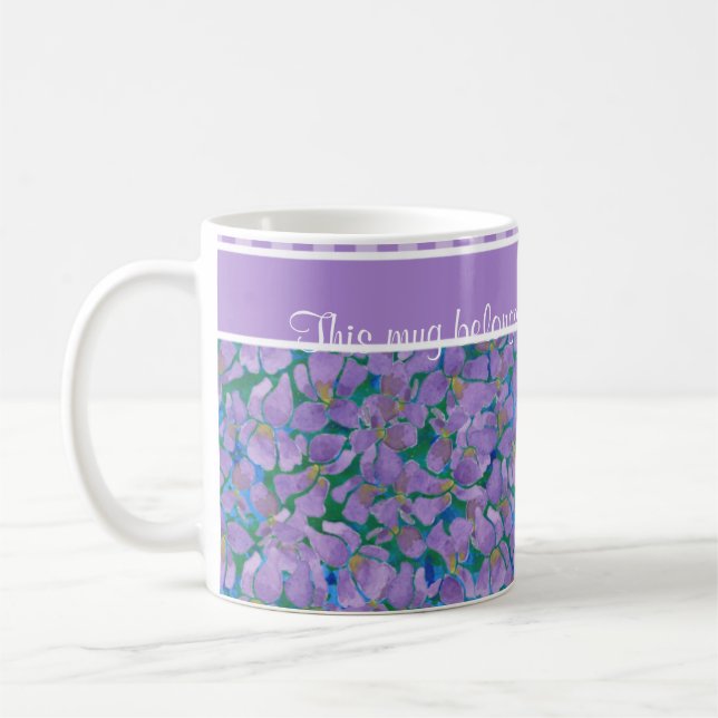 Violets Mönster White Coffee Mugg för att anpassa  (Vänster)