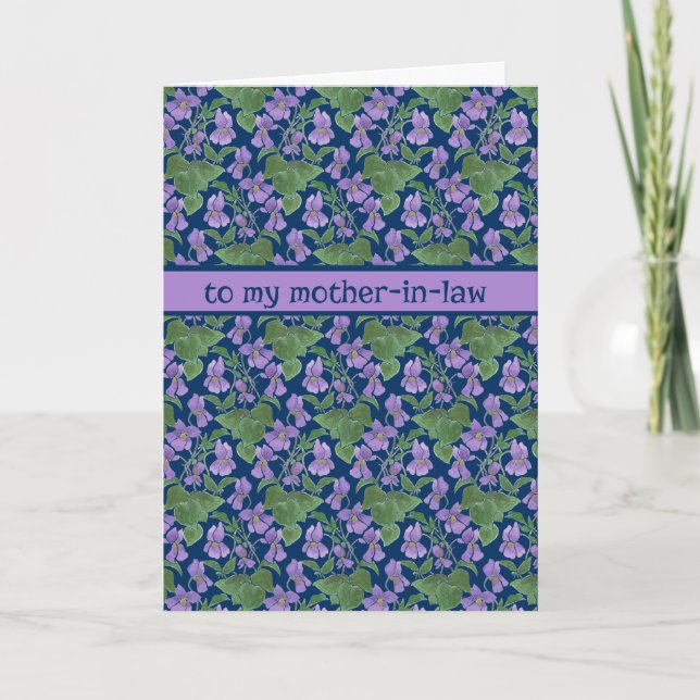 Violets, Mors dag-hälsningskort, Mor-i-juridik Kort (Framsida)