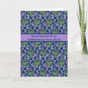 Violets mors dagkort, irländsk Gaelichälsning Kort