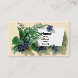 Violets och liljekonvaljVictorian Visitkort