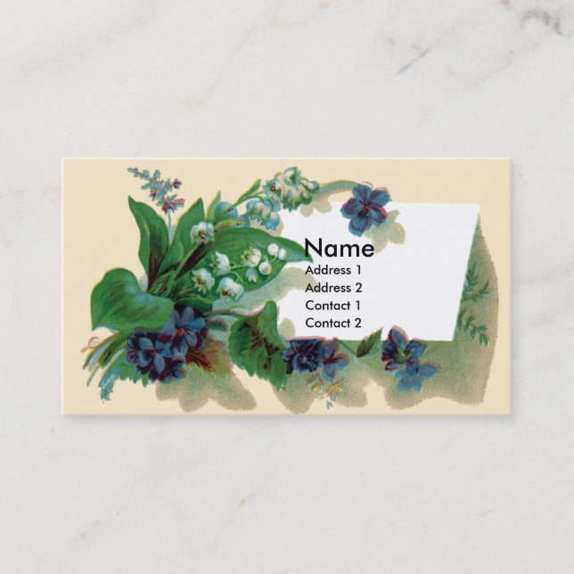 Violets och liljekonvaljVictorian Visitkort (Framsida)