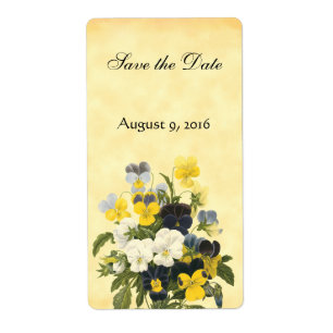 Violets och Pansy Flowers Spara datumetiketter Fraktsedel