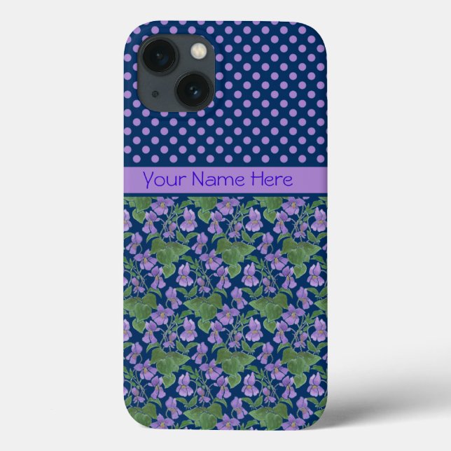 Violets och Polka dots iPhone 6 fodral Xtreme Fodr (Baksida)