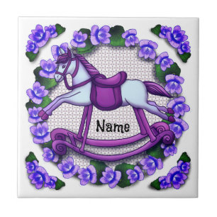 Violets Rocking Horse Kakelplatta