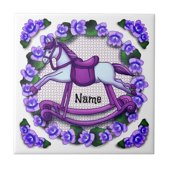 Violets Rocking Horse Kakelplatta (Framsidan)