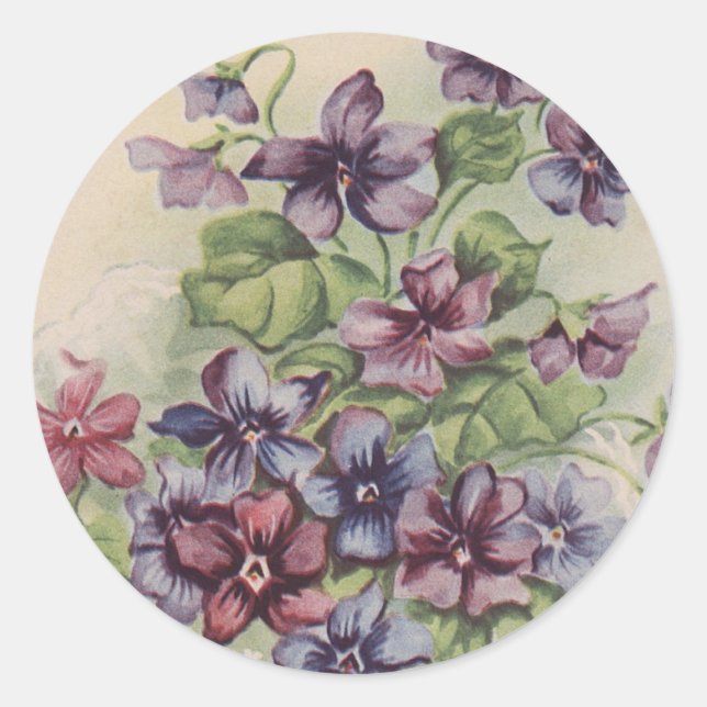 Violets - Sticker Runt Klistermärke (Framsida)