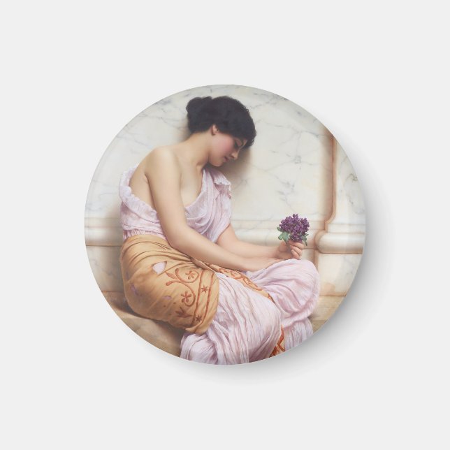 Violets Sweet Violets John William Godward Art Magnet (Framsidan)