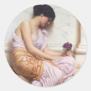 Violets, Sweet Violets John William Godward Runt Klistermärke