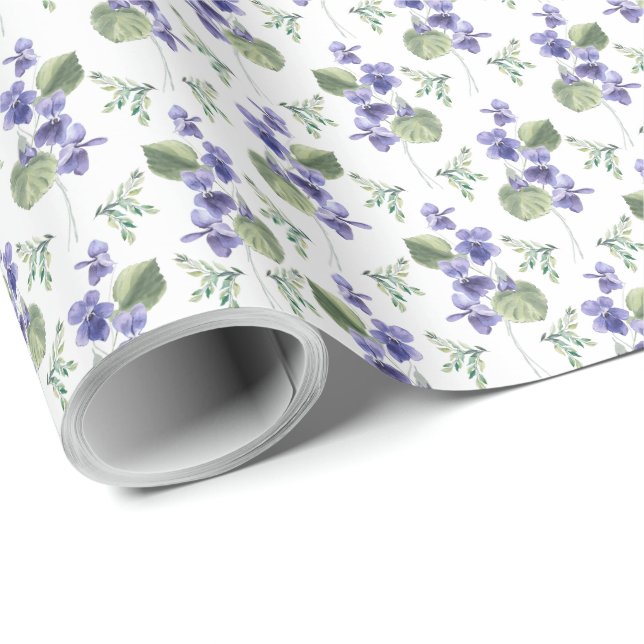 Violets Wrapping Papper Presentpapper (Rullad Hörn)