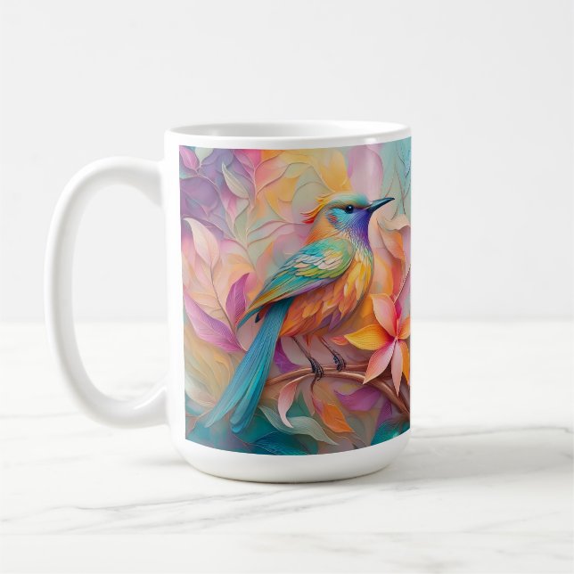 Violetstrupig sångfågel fantasi fågel kaffemugg (Vänster)