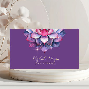 Violett akvarell lotus yoga enkel visitkort