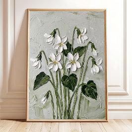Violett Blommig Tryck Konst Canvas Vägg Dekoration