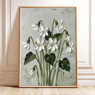 Violett Blommig Tryck Konst Canvas Vägg Dekoration