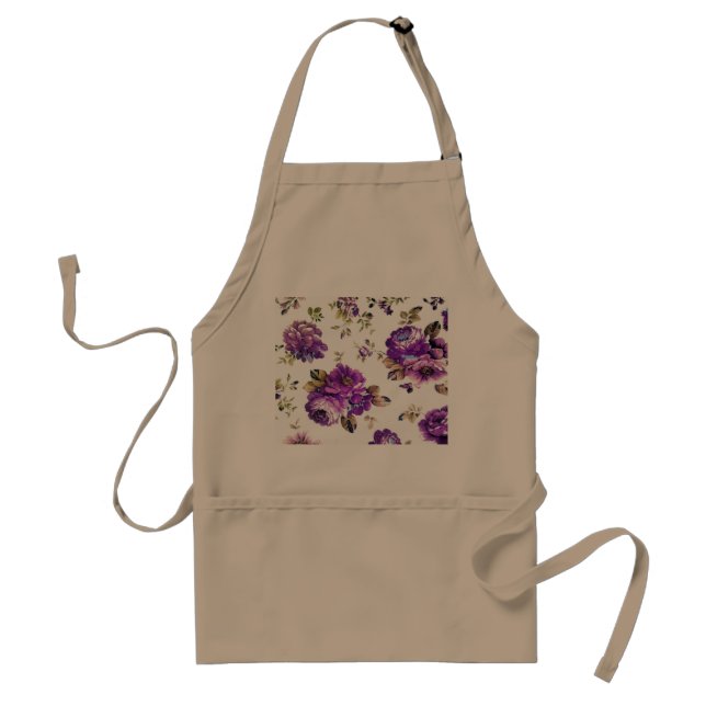 Violett blommönster förkläde (Framsidan)