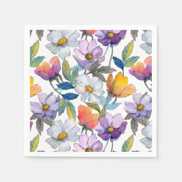 Violett blomsterunderlägg pappersservett