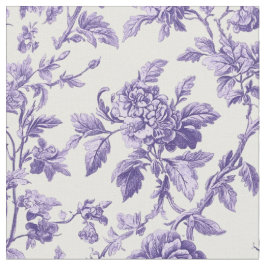Violett botaniskt blommönster tyg