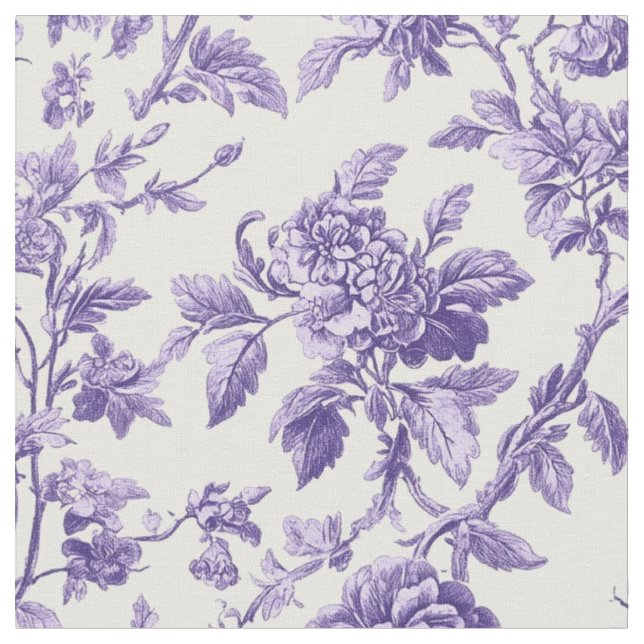 Violett botaniskt blommönster tyg (Närbild)