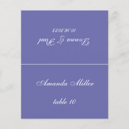 Violett bröllopskort med tryckt namn