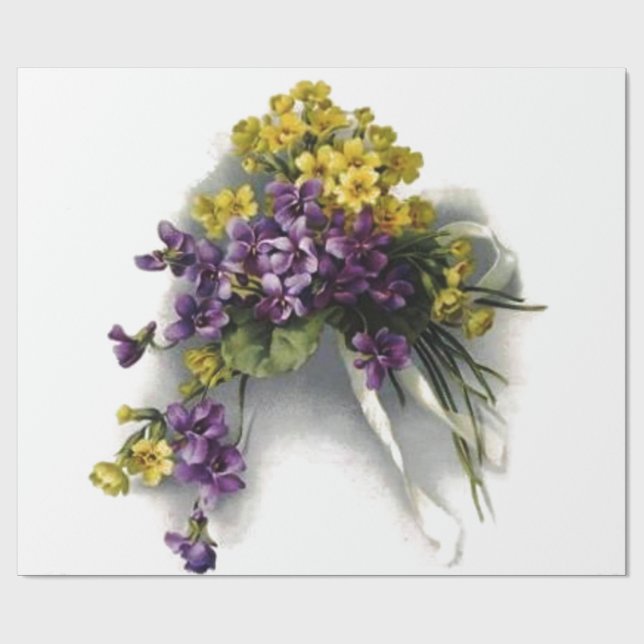 Violett bukettmöhippa för vintage presentpapper (Platt)