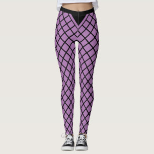 Violett diamantmönster leggings