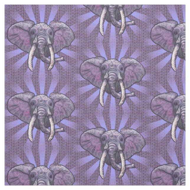 Violett Elefant Ansikte Tyg (Prov)