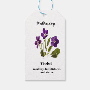 violett februari födelsemånad blomma presentkort presentetikett