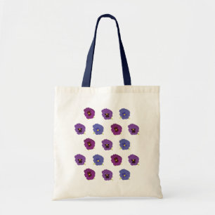 Violett Flower Mönster Tote Bag Tygkasse