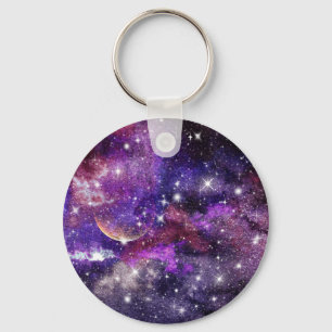 Violett galax Vintergatan med planet Nyckelring