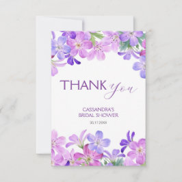 Violett Geranium Blommig Bröllopsdusch Tack Kort