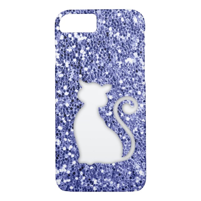 Violett glitterLookkatt Case-Mate iPhone Skal (Baksida)