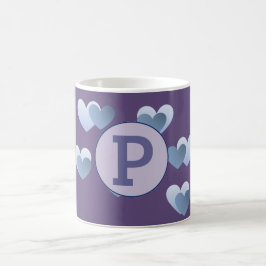 Violett hjärtabrevmugg kaffemugg