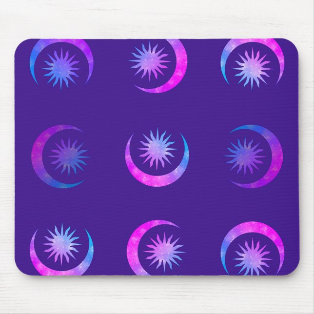 Violett Indigo Lila Måne & Sol Zen Musmatta (Framsidan)