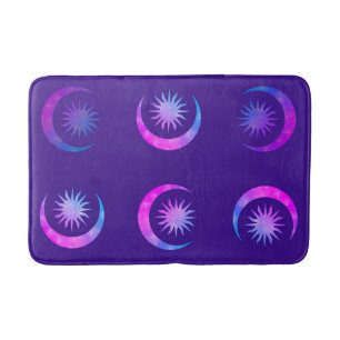 Violett Indigo Lila Måne & Sol Zen Sovrum Badrumsmatta