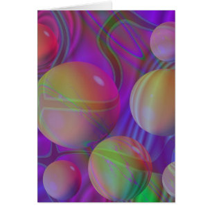 Violett indigoblå galax för inre Fractal för flöde Hälsningskort