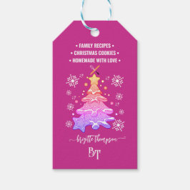 Violett julsnöflinga-kakpromotions QR-kod Presentetikett