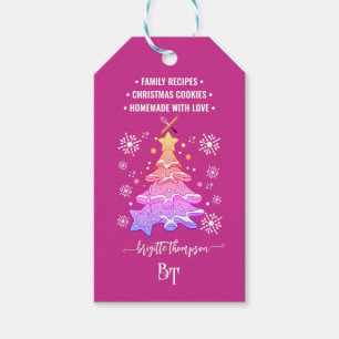 Violett julsnöflinga-kakpromotions QR-kod Presentetikett