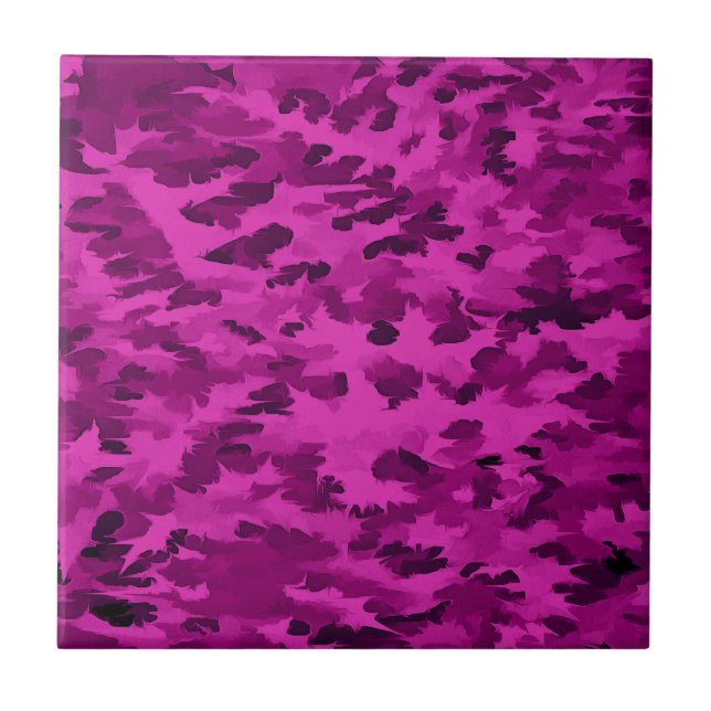 Violett kamouflage-mönster kakelplatta (Framsidan)