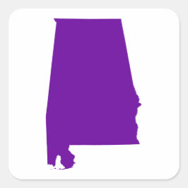 Violett Lila Alabama Fyrkantigt Klistermärke