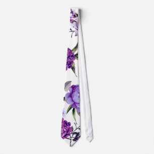 Violett lila lila blommor för elegant flickaktigt slips
