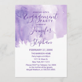 Violett Lila Watercolor Stänk Förlovning Inbjudningar
