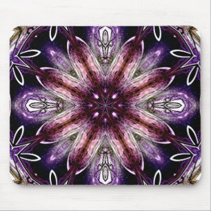 Violett och Magenta Kosmisk Blomma Kalejdoskop Musmatta