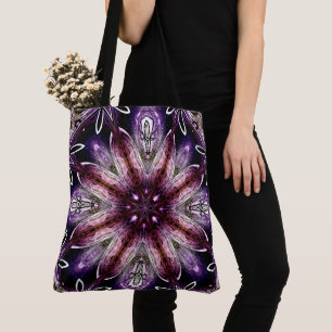 Violett och Magenta Kosmisk Blomma Kalejdoskop Tygkasse
