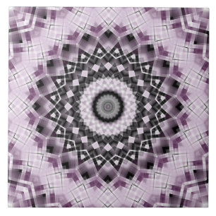 Violett och svart geometrisk mandalamönsterdesign kakelplatta