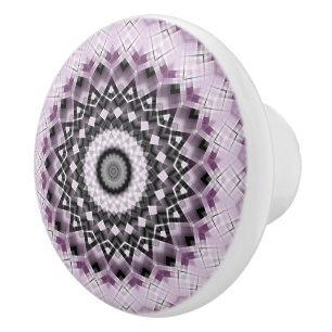 Violett och svart geometrisk mandalamönsterdesign knopp