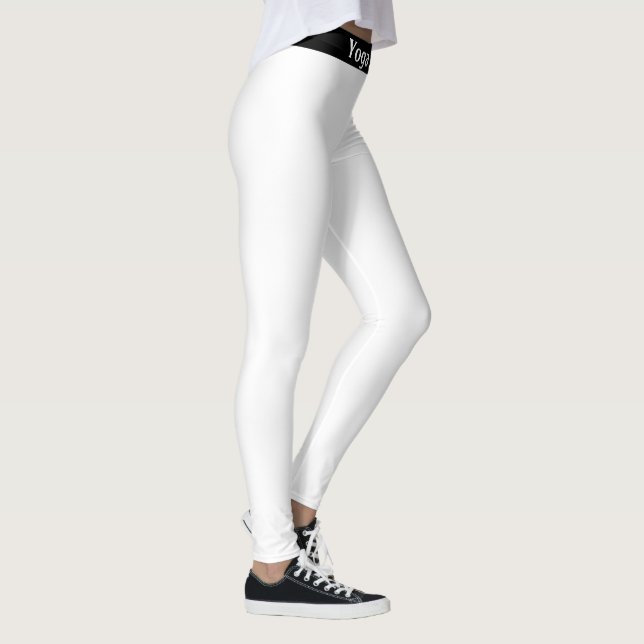 Violett och vitt mönstrat yoga leggings (Höger)