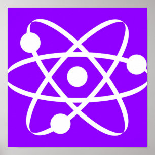 Violett purpurfärgad Atom Poster