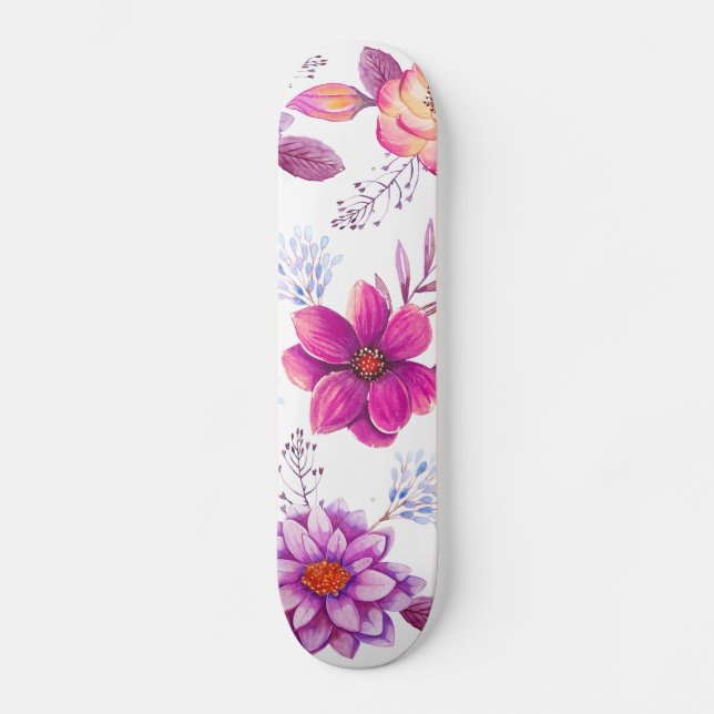 Violett ros mini skateboard bräda 18,5 cm (Framsida)