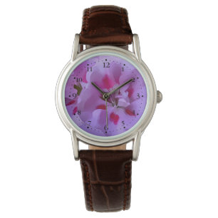 Violett Rosa Abstrakt Hibiskusblomma Armbandsur