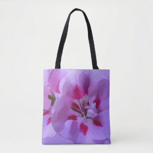 Violett Rosa Abstrakt Hibiskusblomma Tygkasse