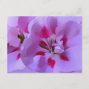 Violett rosa abstrakt hibiskusblomma vykort